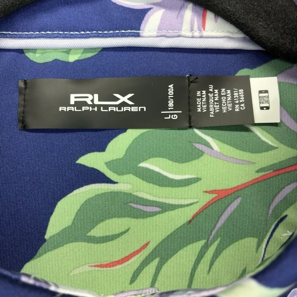 RLX Ralph Lauren Polo Golf Shirt Men’s L Pinehurst US Open Floral Performance